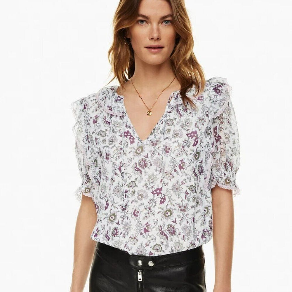Aritzia Wilfred Amyris Floral Blouse XS NWOT
